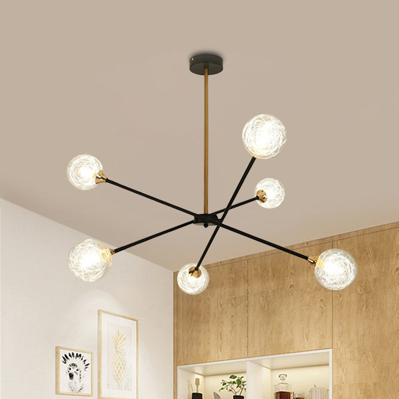Simple Style Stacked Pendant Lamp with Bubble Shade Iron Chandelier for Hotel Living Room 6 Silver Clearhalo 'Ceiling Lights' 'Chandeliers' 'Clear' 'Industrial' 'Modern Chandeliers' 'Modern' 'Tiffany' 'Traditional Chandeliers' Lighting' 1523123