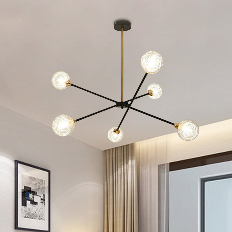 Simple Style Stacked Pendant Lamp with Bubble Shade Iron Chandelier for Hotel Living Room Clearhalo 'Ceiling Lights' 'Chandeliers' 'Clear' 'Industrial' 'Modern Chandeliers' 'Modern' 'Tiffany' 'Traditional Chandeliers' Lighting' 1523124