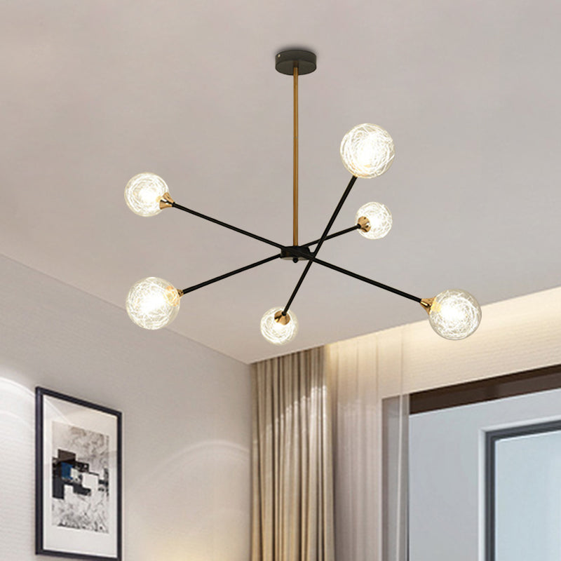 Simple Style Stacked Pendant Lamp with Bubble Shade Iron Chandelier for Hotel Living Room Clearhalo 'Ceiling Lights' 'Chandeliers' 'Clear' 'Industrial' 'Modern Chandeliers' 'Modern' 'Tiffany' 'Traditional Chandeliers' Lighting' 1523124