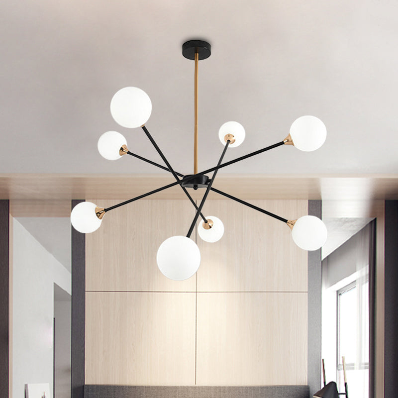Simple Style Stacked Pendant Lamp with Bubble Shade Iron Chandelier for Hotel Living Room 8 White Clearhalo 'Ceiling Lights' 'Chandeliers' 'Clear' 'Industrial' 'Modern Chandeliers' 'Modern' 'Tiffany' 'Traditional Chandeliers' Lighting' 1523126