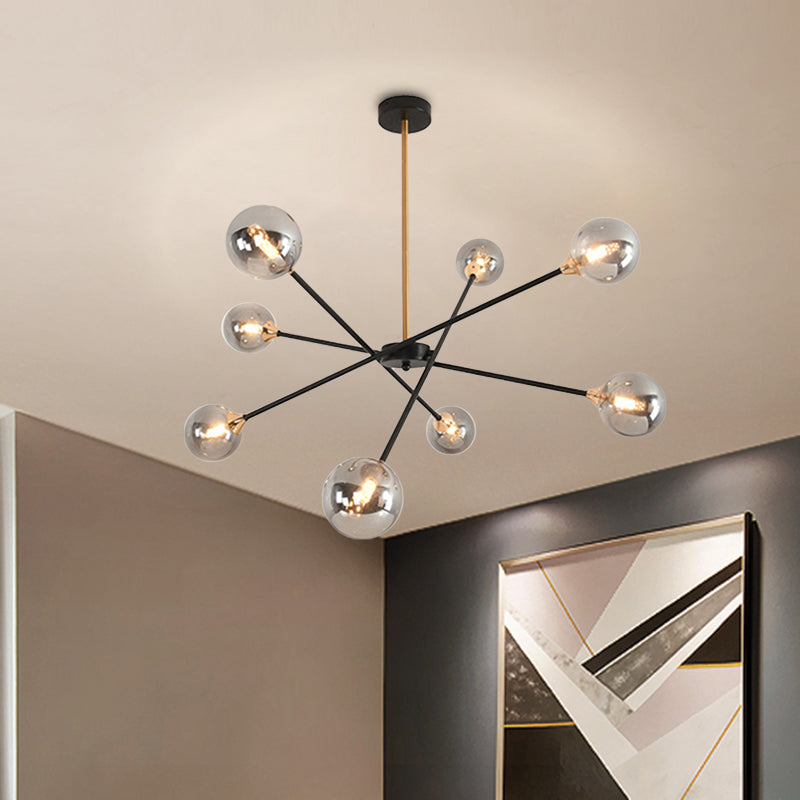 Simple Style Stacked Pendant Lamp with Bubble Shade Iron Chandelier for Hotel Living Room Clearhalo 'Ceiling Lights' 'Chandeliers' 'Clear' 'Industrial' 'Modern Chandeliers' 'Modern' 'Tiffany' 'Traditional Chandeliers' Lighting' 1523134