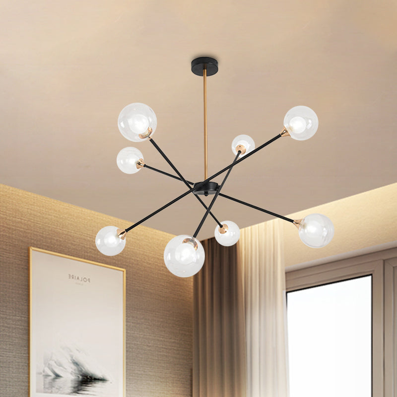 Simple Style Stacked Pendant Lamp with Bubble Shade Iron Chandelier for Hotel Living Room Clearhalo 'Ceiling Lights' 'Chandeliers' 'Clear' 'Industrial' 'Modern Chandeliers' 'Modern' 'Tiffany' 'Traditional Chandeliers' Lighting' 1523137