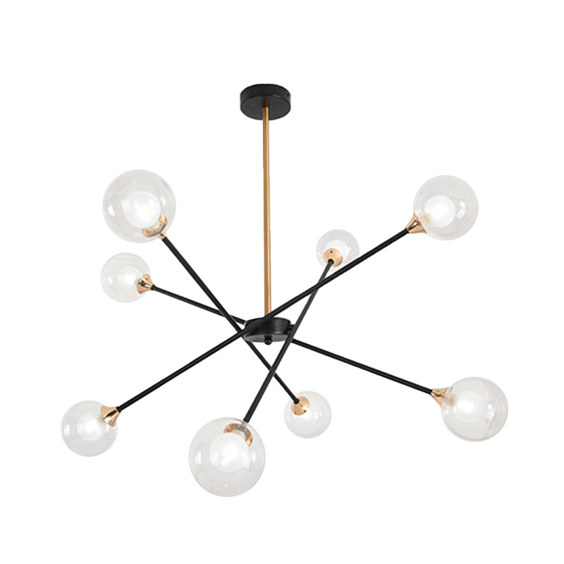 Simple Style Stacked Pendant Lamp with Bubble Shade Iron Chandelier for Hotel Living Room Clearhalo 'Ceiling Lights' 'Chandeliers' 'Clear' 'Industrial' 'Modern Chandeliers' 'Modern' 'Tiffany' 'Traditional Chandeliers' Lighting' 1523138