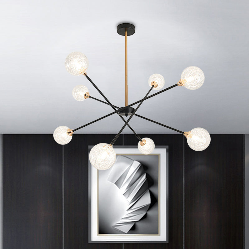 Simple Style Stacked Pendant Lamp with Bubble Shade Iron Chandelier for Hotel Living Room 8 Silver Clearhalo 'Ceiling Lights' 'Chandeliers' 'Clear' 'Industrial' 'Modern Chandeliers' 'Modern' 'Tiffany' 'Traditional Chandeliers' Lighting' 1523139