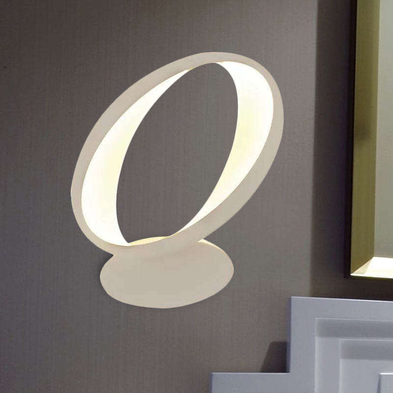 Oval Shaped Dining Room Wall Light Acrylic Modern Style White Sconce Light in White/Warm Clearhalo 'Wall Lamps & Sconces' 'Wall Lights' Lighting' 1523230