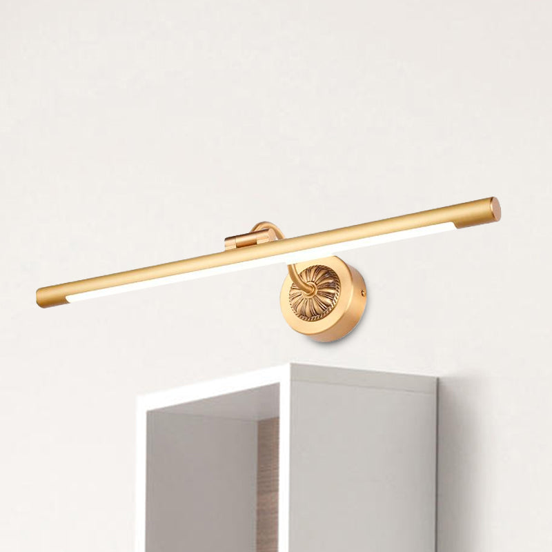 Black/Gold Finish Tubular Wall Light Fixture Vintage LED Acrylic and Metal Vanity Sconce Light, 17"/22" Diameter Clearhalo 'Cast Iron' 'Glass' 'Industrial' 'Modern wall lights' 'Modern' 'Tiffany' 'Traditional wall lights' 'Vanity Lights' 'Wall Lights' Lighting' 1523277