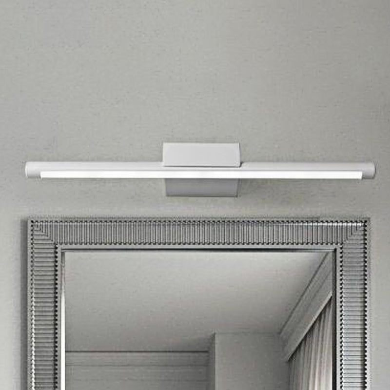 Simplistic LED Vanity Lamp with Acrylic Shade White Tubular Wall Sconce in Warm/White Light, 16"/19.5" Wide Clearhalo 'Cast Iron' 'Glass' 'Industrial' 'Modern wall lights' 'Modern' 'Tiffany' 'Traditional wall lights' 'Vanity Lights' 'Wall Lights' Lighting' 1523284