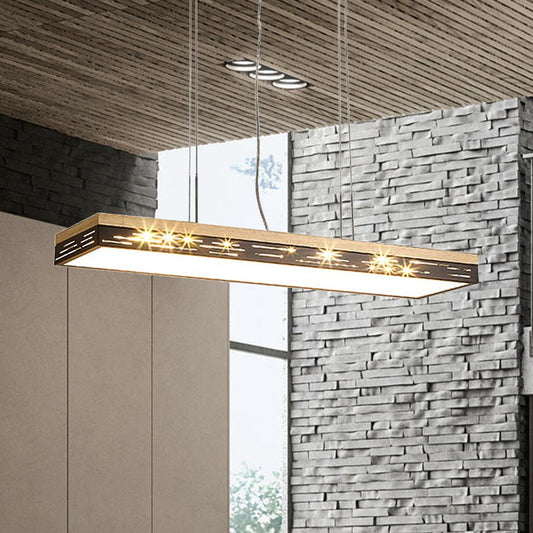 23.5"/31.5"/35.5" Wide Black Linear Pendant Ceiling Light Modern LED Hanging Light Fixture in Warm/White/Natural Light Clearhalo 'Ceiling Lights' 'Island Lights' Lighting' 1523294
