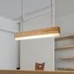 Linear Dining Room Pendant Light Wooden 1-Light Modern Hanging Ceiling Light with Diffuser Clearhalo 'Ceiling Lights' 'Pendant Lights' 'Pendants' Lighting' 1523295