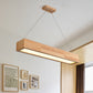 Beige Linear LED Pendant Light Modern 1-Head Wood Hanging Ceiling Lamp in Warm/White Light, 23.5"/35.5"/47" Wide Clearhalo 'Ceiling Lights' 'Pendant Lights' 'Pendants' Lighting' 1523371