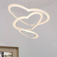 Heart-Shaped Chandelier Light Simple Acrylic LED 1/2/3-Head Living Room Ceiling Drop Pendant in Warm/White Light Clearhalo 'Ceiling Lights' 'Chandeliers' 'Modern Chandeliers' 'Modern' Lighting' 1523543