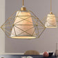 Black/Gold Diamond Ceiling Lamp 1 Light Modern Wire Caged Hanging Light for Dining Room Gold Clearhalo 'Ceiling Lights' 'Modern Pendants' 'Modern' 'Pendant Lights' 'Pendants' Lighting' 1523704
