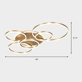 2 Tiers Ring Flush Mount Ceiling Fixture Simple Metal 2/3/5 Lights Gold Bedroom Ceiling Mount Light in Warm/White Clearhalo 'Ceiling Lights' 'Close To Ceiling Lights' 'Close to ceiling' 'Flush mount' Lighting' 152504