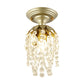 Brass Finish Mini Ceiling Light Modern Metal 1 Light Semi-Flush Light with Crystal Bead for Corridor Clearhalo 'Ceiling Lights' 'Close To Ceiling Lights' 'Close to ceiling' 'Flush mount' Lighting' 152660