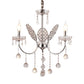 Silver Chandelier Lighting Fixture Vintage Metal 3/5-Head Ceiling Lamp with Candle and Crystal Ball Decoration Clearhalo 'Ceiling Lights' 'Chandeliers' 'Modern Chandeliers' 'Modern' Lighting' 152674