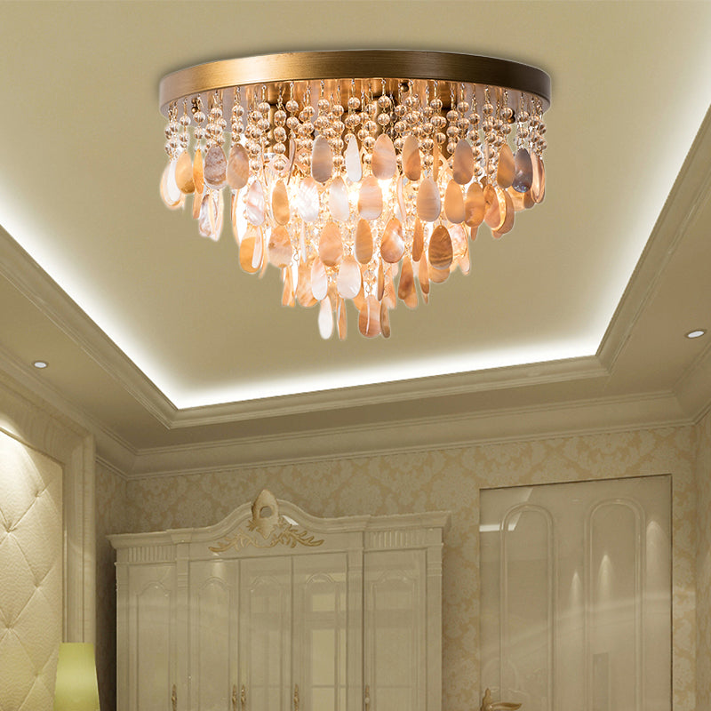 Ceiling Shell Shell Ceiling Mounted Lights Enseo Coastal 3 Light Capiz Shell Flush
