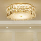 Golden Flower Flush Pendant Light Modern Clear Crystal 15"/19" W LED Flush Light with Acrylic Diffuser Clearhalo 'Ceiling Lights' 'Close To Ceiling Lights' 'Close to ceiling' 'Flush mount' Lighting' 152774