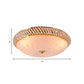 Bedroom Bowl Ceiling Lamp Crystal Vintage Style 4 Bulbs Golden Ceiling Mount Light with Frosted Glass Diffuser Clearhalo 'Ceiling Lights' 'Close To Ceiling Lights' 'Close to ceiling' 'Flush mount' Lighting' 152951