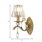 Gold Metallic Wall Lamp Vintage Style Conical 1/2-Light Sconce Lighting with Teardrop Crystal Decoration Clearhalo 'Modern wall lights' 'Modern' 'Wall Lamps & Sconces' 'Wall Lights' Lighting' 153019