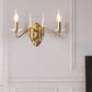 Iron Candle Wall Light Sconce Modern 2 Heads Sconce Lighting with Crystal Decoration in Gold Finish Clearhalo 'Modern wall lights' 'Modern' 'Wall Lamps & Sconces' 'Wall Lights' Lighting' 153266