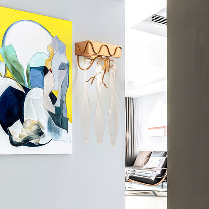 Mini Wall Light Contemporary Metal LED Sconce Light Fixture with Clear Crystal Prism in Brass for Hallway White Clearhalo 'Cast Iron' 'Glass' 'Industrial' 'Modern wall lights' 'Modern' 'Tiffany' 'Traditional wall lights' 'Wall Lamps & Sconces' 'Wall Lights' Lighting' 153318