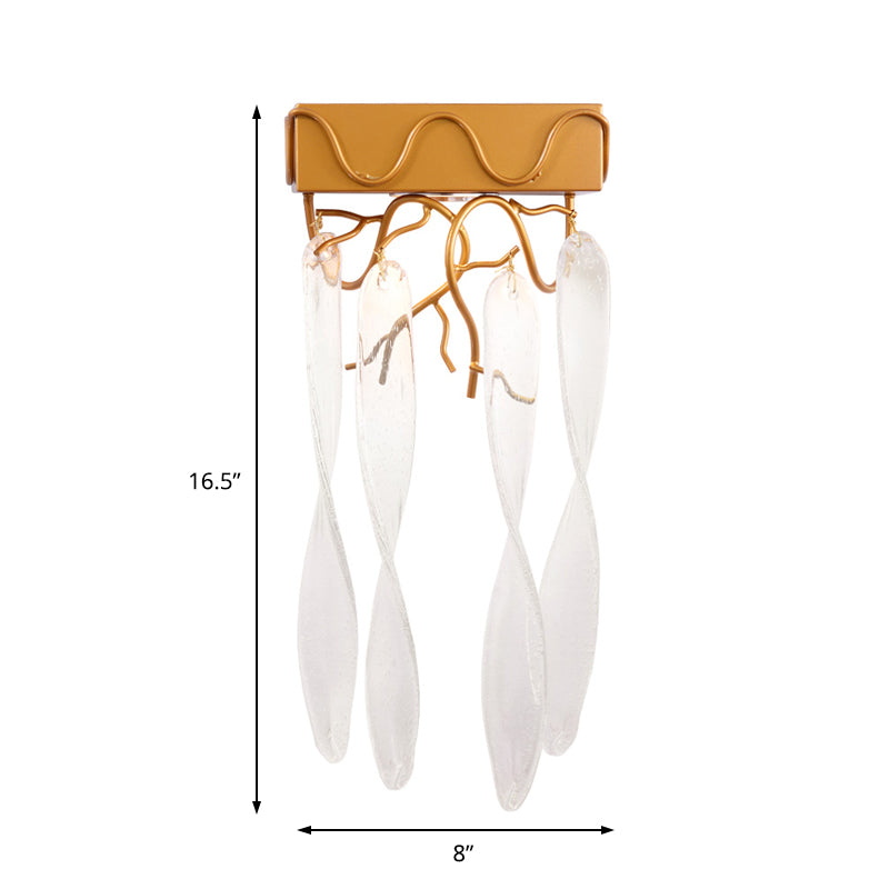 Mini Wall Light Contemporary Metal LED Sconce Light Fixture with Clear Crystal Prism in Brass for Hallway Clearhalo 'Cast Iron' 'Glass' 'Industrial' 'Modern wall lights' 'Modern' 'Tiffany' 'Traditional wall lights' 'Wall Lamps & Sconces' 'Wall Lights' Lighting' 153321