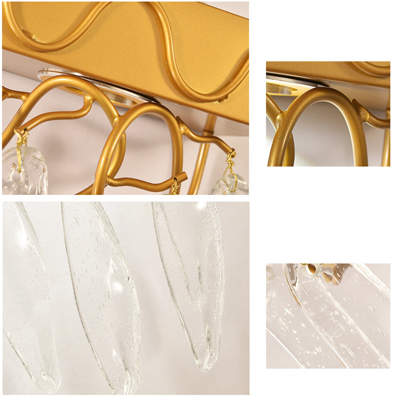 Mini Wall Light Contemporary Metal LED Sconce Light Fixture with Clear Crystal Prism in Brass for Hallway Clearhalo 'Cast Iron' 'Glass' 'Industrial' 'Modern wall lights' 'Modern' 'Tiffany' 'Traditional wall lights' 'Wall Lamps & Sconces' 'Wall Lights' Lighting' 153322