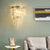 Contemporary Spiral Wall Mount Light Metal 2 Lights Wall Lamp with Faceted Crystal in Clear/Amber for Living Room