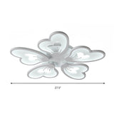 Flower Flush Mount Light Simple Style Acrylic White 3/5 Heads LED Bedroom Ceiling Mounted Light in Warm/White Clearhalo 'Ceiling Lights' 'Close To Ceiling Lights' 'Close to ceiling' 'Flush mount' Lighting' 153351