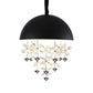 6/10 Lights Domed Pendant Light Modern Metal Hanging Ceiling Light with Crystal Flower Deco in Black/White Clearhalo 'Ceiling Lights' 'Chandeliers' 'Modern Chandeliers' 'Modern' Lighting' 153356