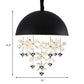 6/10 Lights Domed Pendant Light Modern Metal Hanging Ceiling Light with Crystal Flower Deco in Black/White Clearhalo 'Ceiling Lights' 'Chandeliers' 'Modern Chandeliers' 'Modern' Lighting' 153358