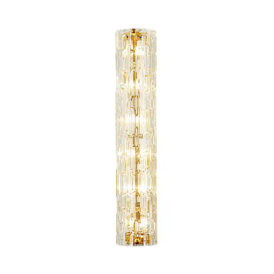 Contemporary Linear Wall Lighting Clear Crystal and Metal Multi Light Wall Lamp in Gold for Living Room Clearhalo 'Modern wall lights' 'Modern' 'Wall Lamps & Sconces' 'Wall Lights' Lighting' 153366