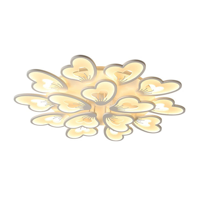 Modern Creative Petal Ceiling Flush Mount Acrylic White 9/12/15 Heads Integrated LED Living Room Flush Mount Light in Warm/White Clearhalo 'Ceiling Lights' 'Close To Ceiling Lights' 'Close to ceiling' 'Flush mount' Lighting' 153403