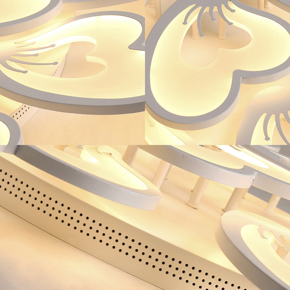 Modern Creative Petal Ceiling Flush Mount Acrylic White 9/12/15 Heads Integrated LED Living Room Flush Mount Light in Warm/White Clearhalo 'Ceiling Lights' 'Close To Ceiling Lights' 'Close to ceiling' 'Flush mount' Lighting' 153405