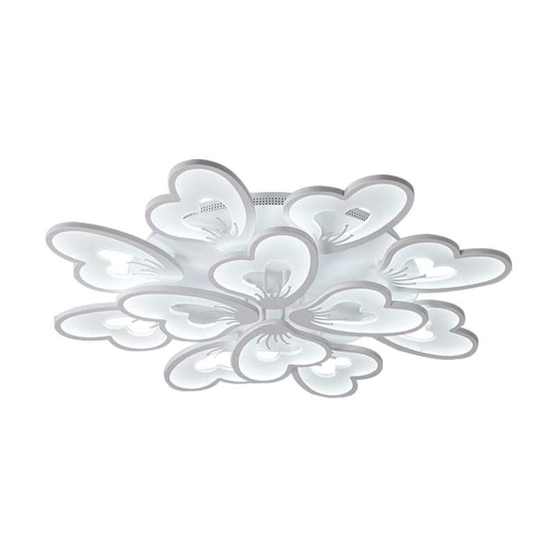 Modern Creative Petal Ceiling Flush Mount Acrylic White 9/12/15 Heads Integrated LED Living Room Flush Mount Light in Warm/White Clearhalo 'Ceiling Lights' 'Close To Ceiling Lights' 'Close to ceiling' 'Flush mount' Lighting' 153408