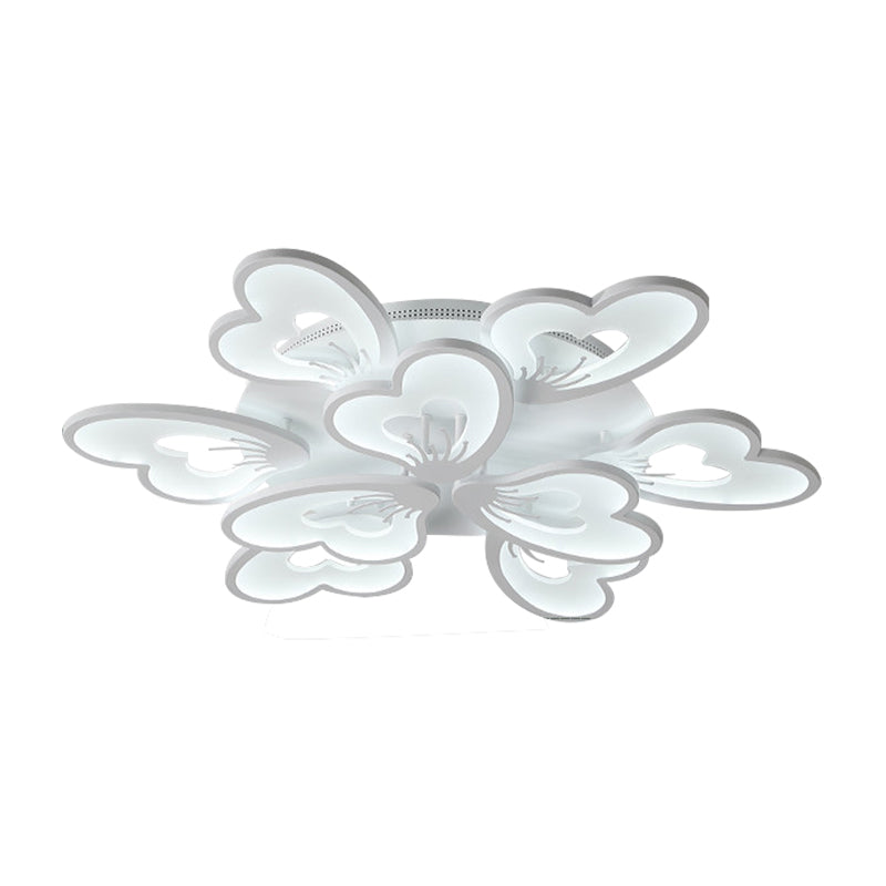 Modern Creative Petal Ceiling Flush Mount Acrylic White 9/12/15 Heads Integrated LED Living Room Flush Mount Light in Warm/White Clearhalo 'Ceiling Lights' 'Close To Ceiling Lights' 'Close to ceiling' 'Flush mount' Lighting' 153412