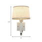 Fabric Drum Shade Wall Mount Lamp Modern 1 Light Sconce Wall Light with Metal Square Backplate in Silver Clearhalo 'Modern wall lights' 'Modern' 'Wall Lamps & Sconces' 'Wall Lights' Lighting' 153490