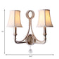 Retro Loft Fabric Wall Light Fixture 2 Heads Conical Sconce Light with Crystal Beaded Strand in Aged Silver Clearhalo 'Modern wall lights' 'Modern' 'Wall Lamps & Sconces' 'Wall Lights' Lighting' 153576