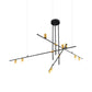 Metal Rectilinear Chandelier Light Modern 3/4/9 Lights Black Hanging Ceiling Light Fixture Clearhalo 'Ceiling Lights' 'Chandeliers' 'Modern Chandeliers' 'Modern' Lighting' 153624