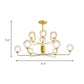 2-Tier Ball Clear Glass Chandelier with Radial Design Contemporary 8/12/18 Lights Black/Gold Hanging Light Fixture Clearhalo 'Ceiling Lights' 'Chandeliers' 'Glass shade' 'Glass' 'Modern Chandeliers' 'Modern' Lighting' 153771