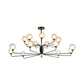 2-Tier Ball Clear Glass Chandelier with Radial Design Contemporary 8/12/18 Lights Black/Gold Hanging Light Fixture Clearhalo 'Ceiling Lights' 'Chandeliers' 'Glass shade' 'Glass' 'Modern Chandeliers' 'Modern' Lighting' 153784