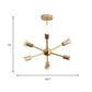 26"/38.5" Wide Metal Starburst Chandelier Light Modernist 6/10/12 Lights Gold Hanging Ceiling Lamp with Bare Bulb Clearhalo 'Ceiling Lights' 'Chandeliers' 'Modern Chandeliers' 'Modern' Lighting' 153847