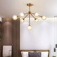 Modern Sputnik Metal Chandelier Lighting 4/7/10 Lights Hanging Ceiling Lamp with Clear Glass Sphere Shade for Bedroom 7 Gold Clearhalo 'Ceiling Lights' 'Chandeliers' 'Glass shade' 'Glass' 'Modern Chandeliers' 'Modern' Lighting' 153899