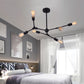 6/8/9 Lights Bedroom Chandelier with Sputnik Metal Shade Modernist Hanging Light Fixture with Bare Bulb Clearhalo 'Ceiling Lights' 'Chandeliers' 'Modern Chandeliers' 'Modern' Lighting' 153966