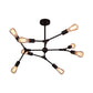 6/8/9 Lights Bedroom Chandelier with Sputnik Metal Shade Modernist Hanging Light Fixture with Bare Bulb Clearhalo 'Ceiling Lights' 'Chandeliers' 'Modern Chandeliers' 'Modern' Lighting' 153971