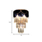 2 Lights Tiered Wall Mounted Light Modernist Metal Wall Lamp with Crystal Block in Black for Bedroom Clearhalo 'Modern wall lights' 'Modern' 'Wall Lamps & Sconces' 'Wall Lights' Lighting' 154135