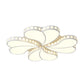 White Petal Flush Ceiling Light Contemporary Metal 20.5"/24.5"/28" Wide LED Ceiling Light for Living Room with Acrylic Shade Clearhalo 'Ceiling Lights' 'Close To Ceiling Lights' 'Close to ceiling' 'Flush mount' Lighting' 154146