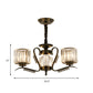 Clear Crystal Drum Chandelier Lamp Vintage Style 3/5 Heads Suspension Light in Black for Dining Room Clearhalo 'Ceiling Lights' 'Chandeliers' 'Modern Chandeliers' 'Modern' Lighting' 154203