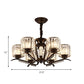 Clear Crystal Drum Chandelier Lamp Vintage Style 3/5 Heads Suspension Light in Black for Dining Room Clearhalo 'Ceiling Lights' 'Chandeliers' 'Modern Chandeliers' 'Modern' Lighting' 154211