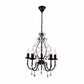 Industrial Style Crystal Chandelier Light Fixture 5 Bulbs Pendant Lamp with Flameless Candle in Black Clearhalo 'Ceiling Lights' 'Chandeliers' 'Modern Chandeliers' 'Modern' Lighting' 154306